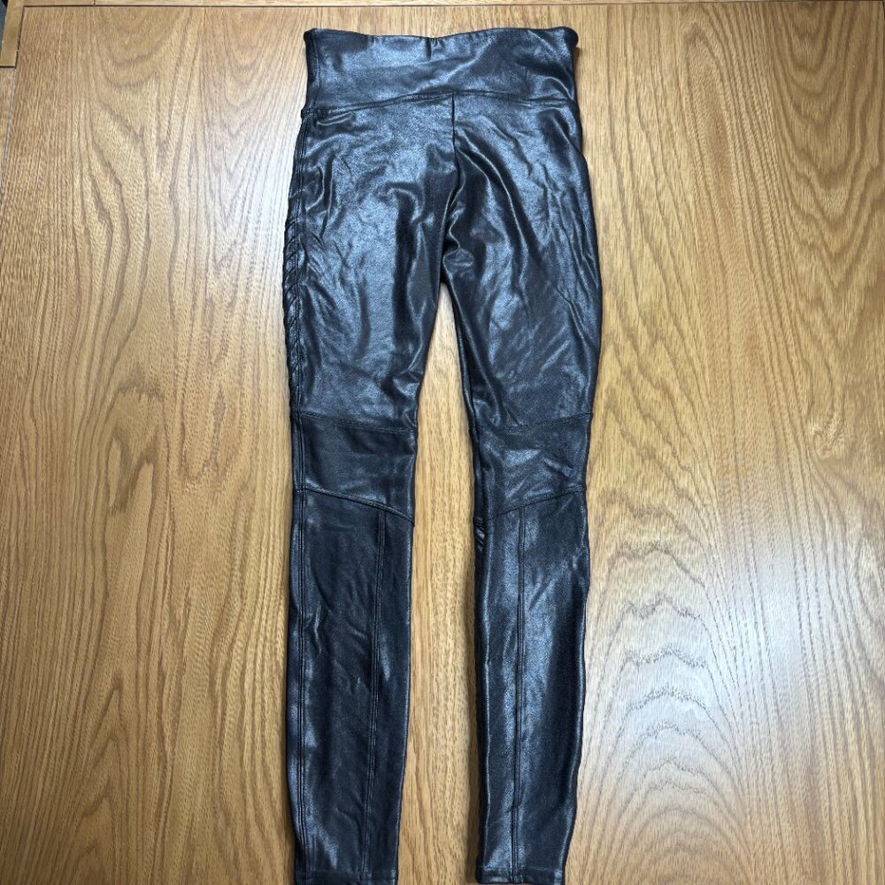 NWT Spanx Faux Leather Moto Leggings Black High‎ Rise Shaping Pants – Size S - Picture 8 of 10